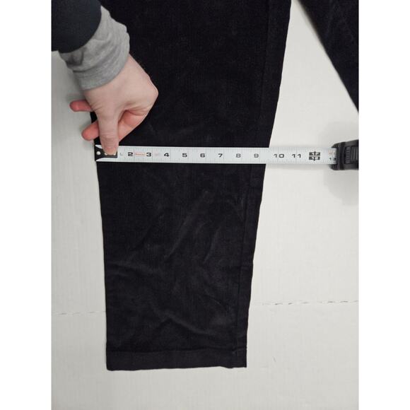 LL Bean Corduroy Pants womens Size 8 Petite Black Stretch Waist Straight Leg - Picture 4 of 10